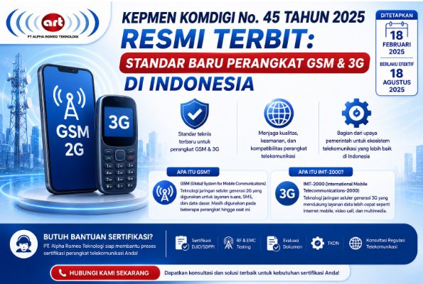 KEPMEN KOMDIGI No 45 Tahun 2025 Resmi Terbit Standar Baru Perangkat GSM & 3G di Indonesia