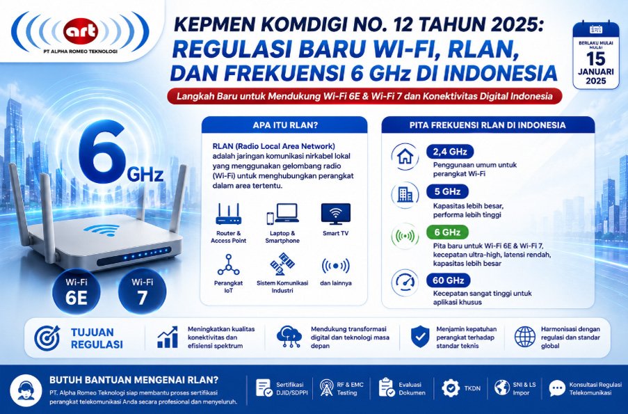 Kepmen Komdigi No. 12 Tahun 2025: Regulasi Baru Wi-Fi, RLAN, dan Frekuensi 6 GHz di Indonesia