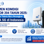 Ilustrasi perangkat BWA 5G dan proses sertifikasi sesuai Kepmen Komdigi No. 204 Tahun 2025